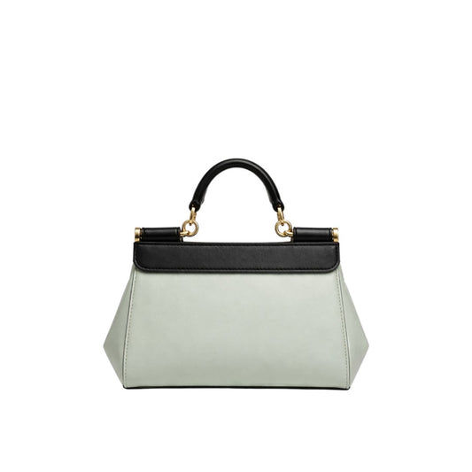 Dodel Two-Tone Top Handle Flap Handbag