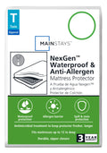 Mainstays Nexgen Waterproof Anti-Allergen Zippered Mattress Protector, Twin