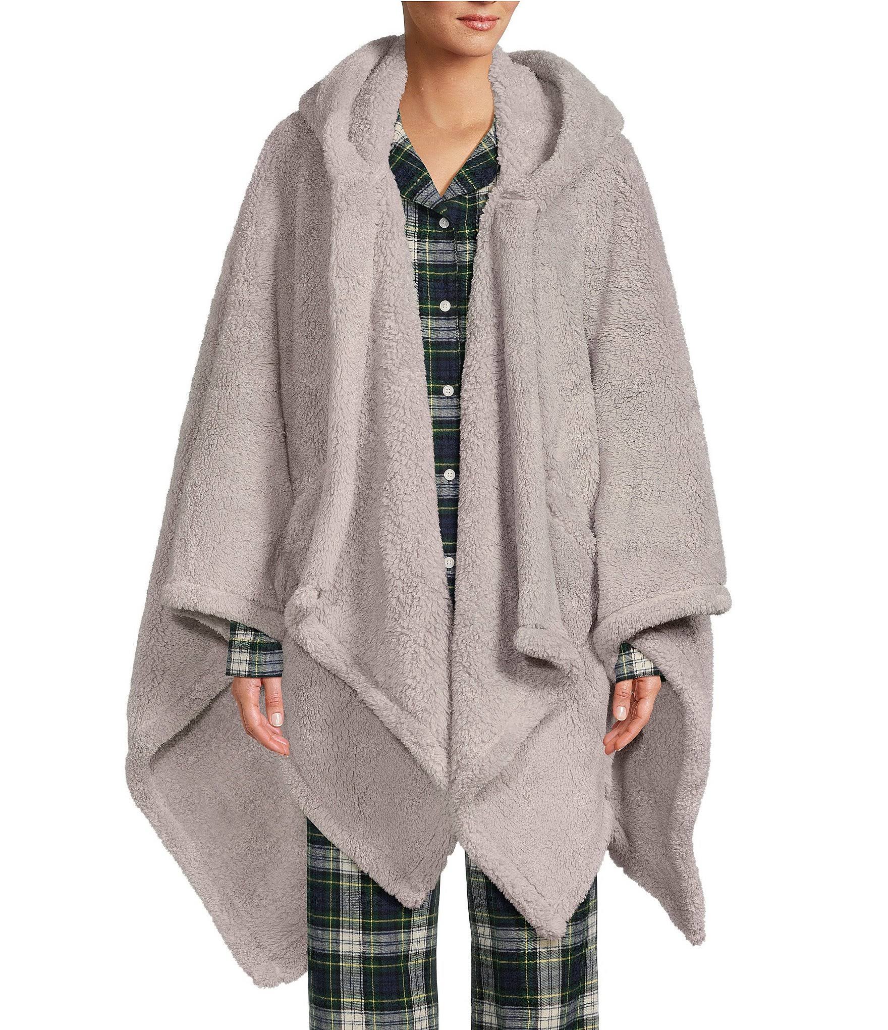 L.L.Bean Cozy Sherpa Wearable Throw Sheets Bedding Gray : One Size
