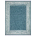 Ottomanson Ottohome Non-Slip Rubberback Bordered 5x7 Indoor Area Rug, 5' x 6'6 inch, Blue