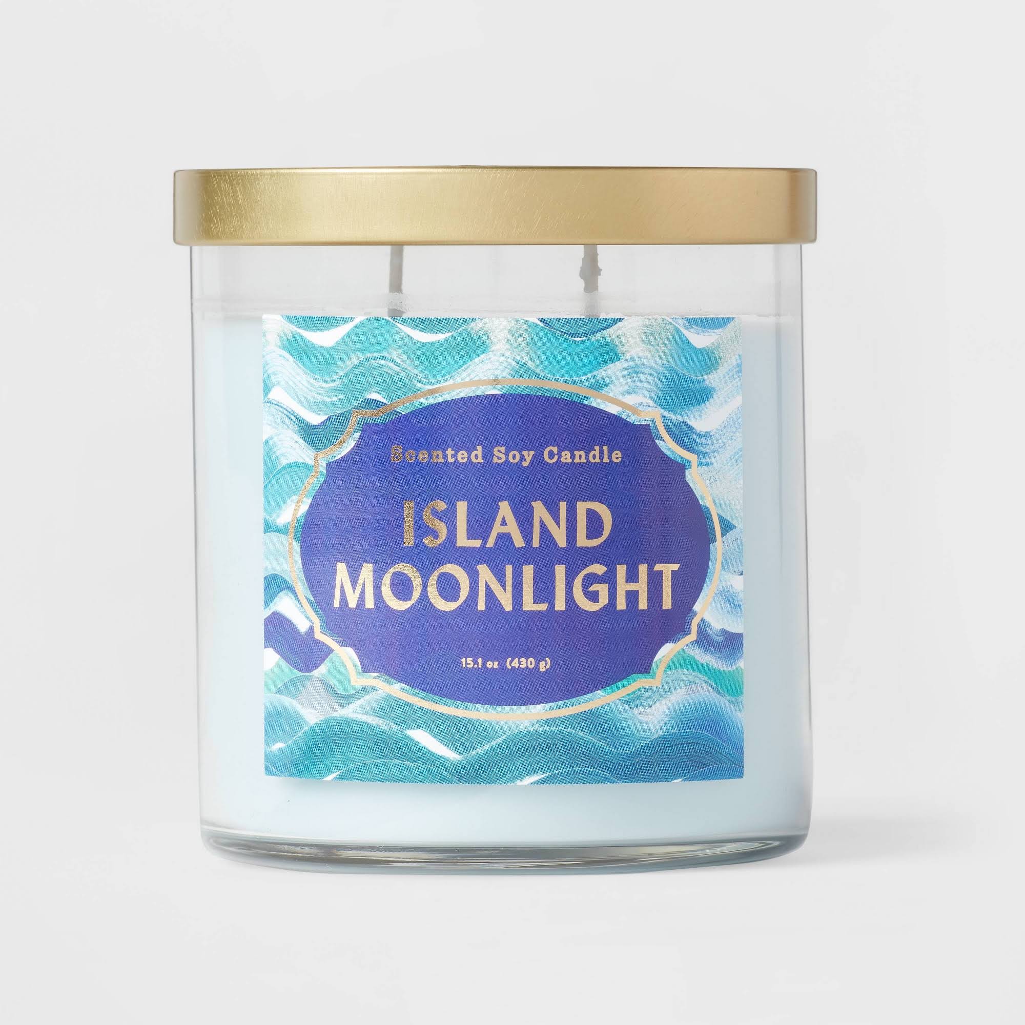 15.1oz Lidded Glass Jar 2-Wick Candle Island Moonlight - Opalhouse