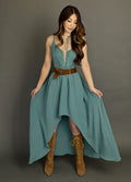 Women Holland Dress in Dusty Teal