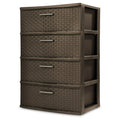 Sterilite 4 Drawer Wide Weave Tower - Espresso