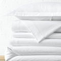 Lands' End Velvet Flannel Solid Duvet Cover, White, Full/Queen