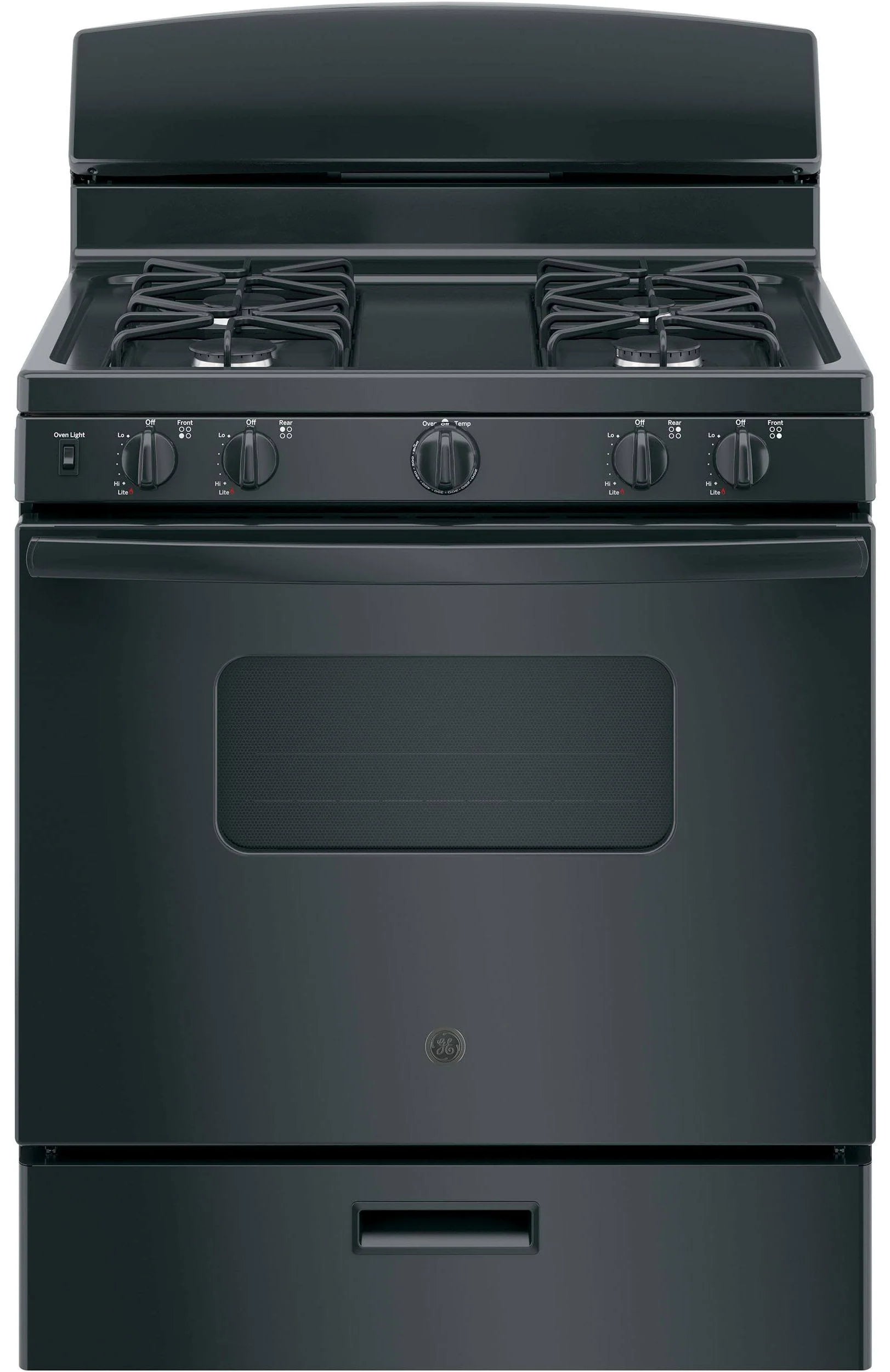 GE 30" Black Free Standing GAS Range-JGBS10DEMBB