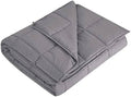 Weighted Blanket (Dark Grey,48x72-15lbs) Cooling Breathable Heavy Blanket Microfiber Material with Glass Beads Big Blanket for Adult All-Season Summer