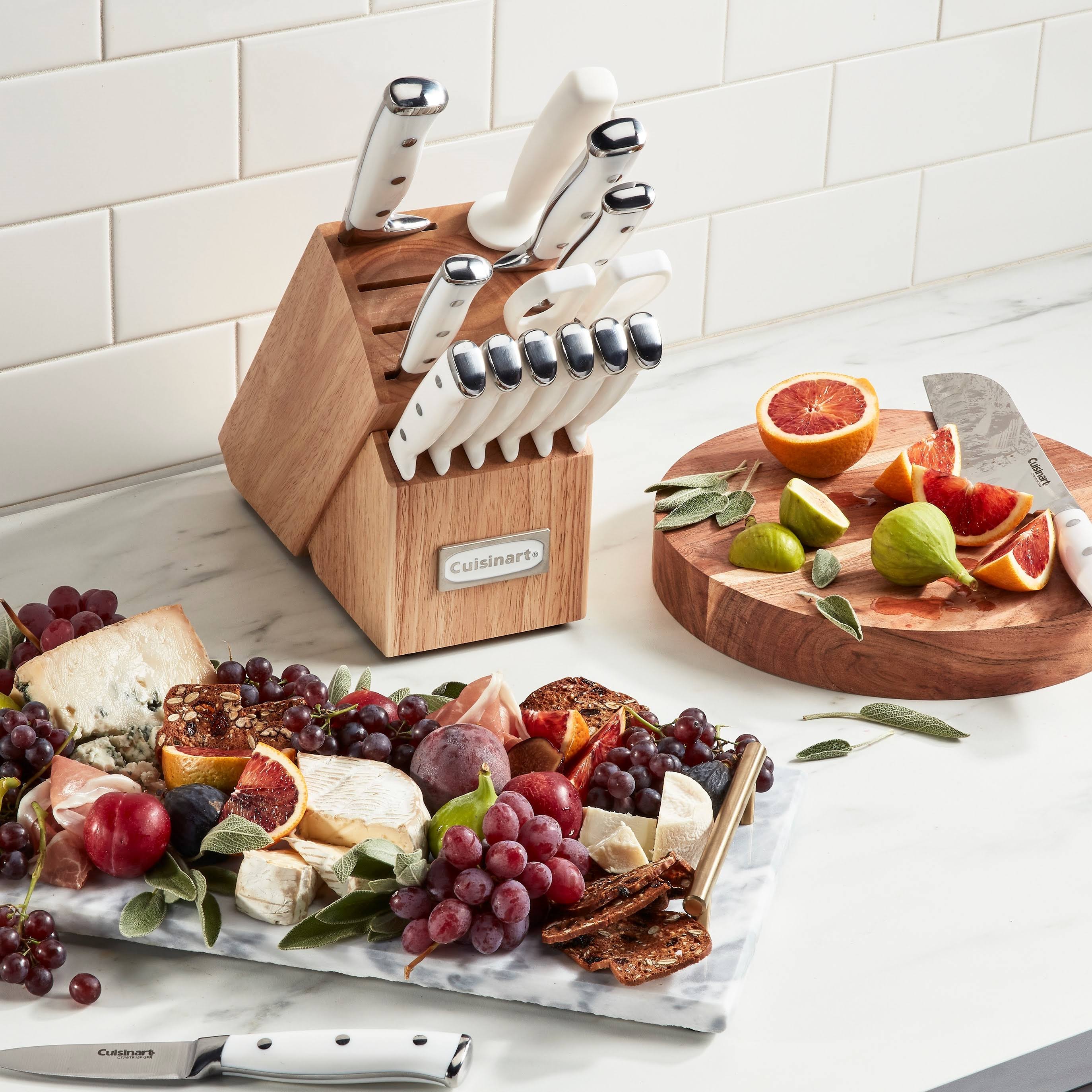 Cuisinart 15-Piece Triple Rivet Cutlery Block Set - White