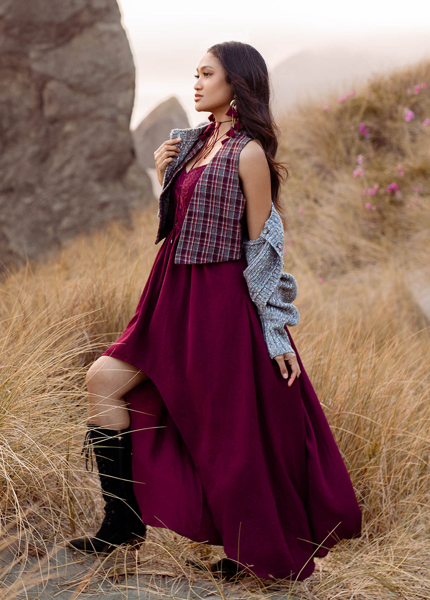 Women Holland Dress in Plum
