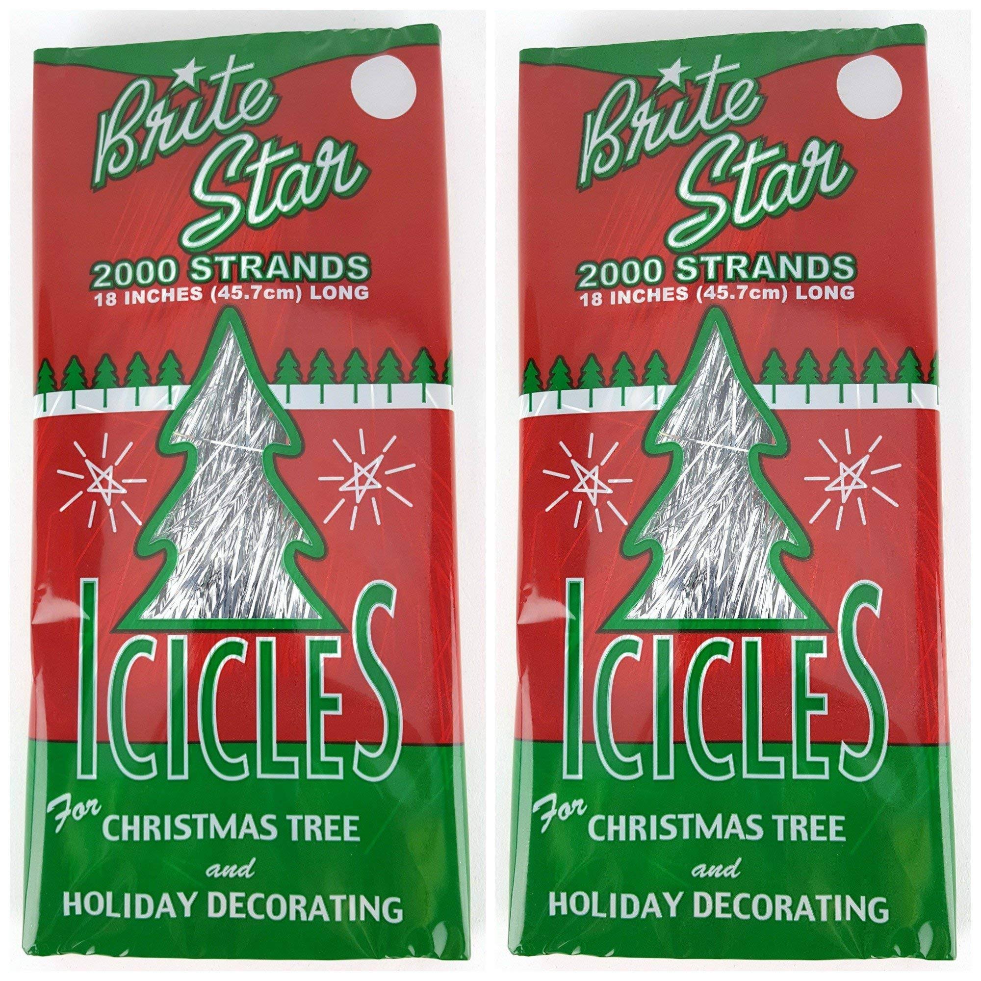 Brite Star Silver 18-inch Icicle Tinsel - 2000 Strands (2)