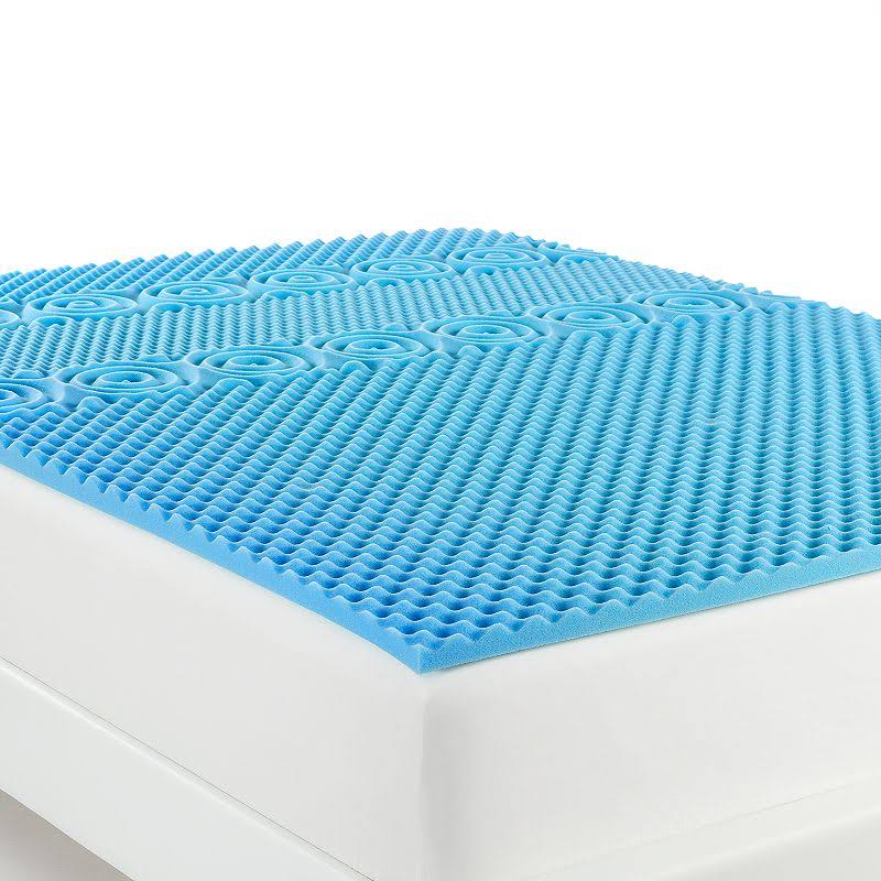 The Big One Cool Gel Memory Foam Mattress Topper, White, Full