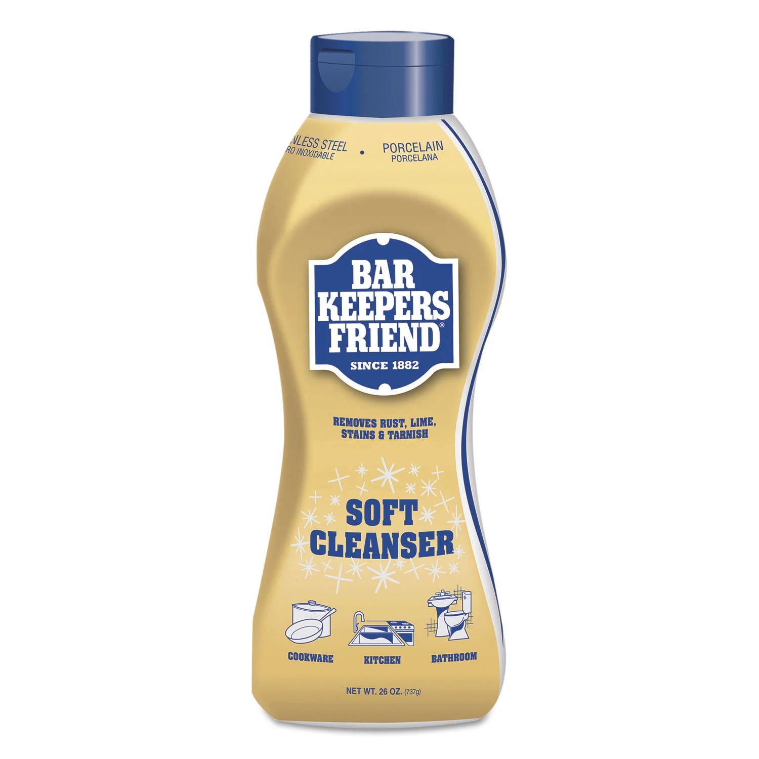 Bar Keepers Friend Soft Cleanser, 26 oz Squeeze Bottle, Citrus, 6/Carton