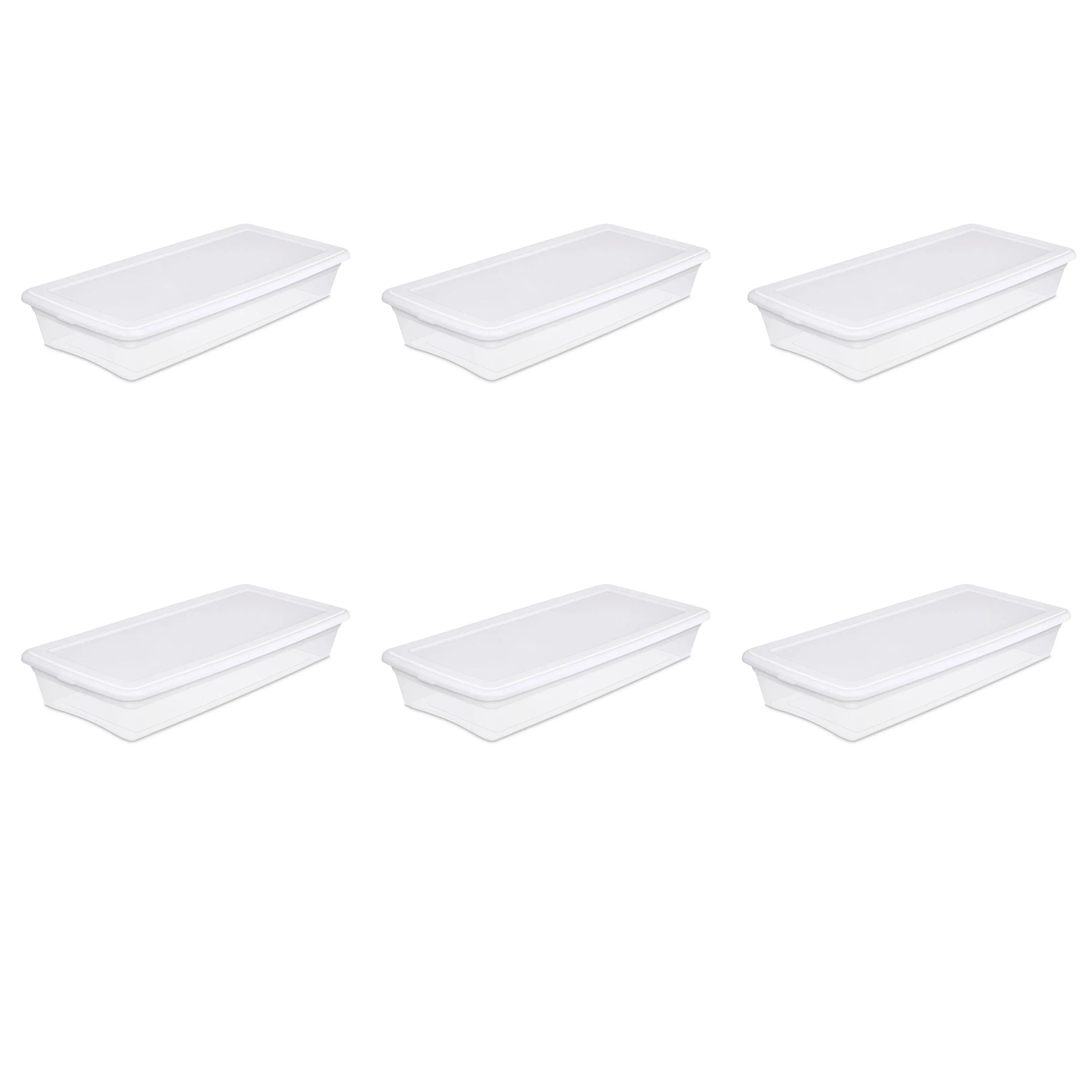 Sterilite 41 Quart Storage Box- White Case of 6