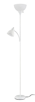 Mainstays 72" Combo Floor Lamp, Adjustable Reading Light, White, Plastic, Modern, Young Adult, Adult Use.
