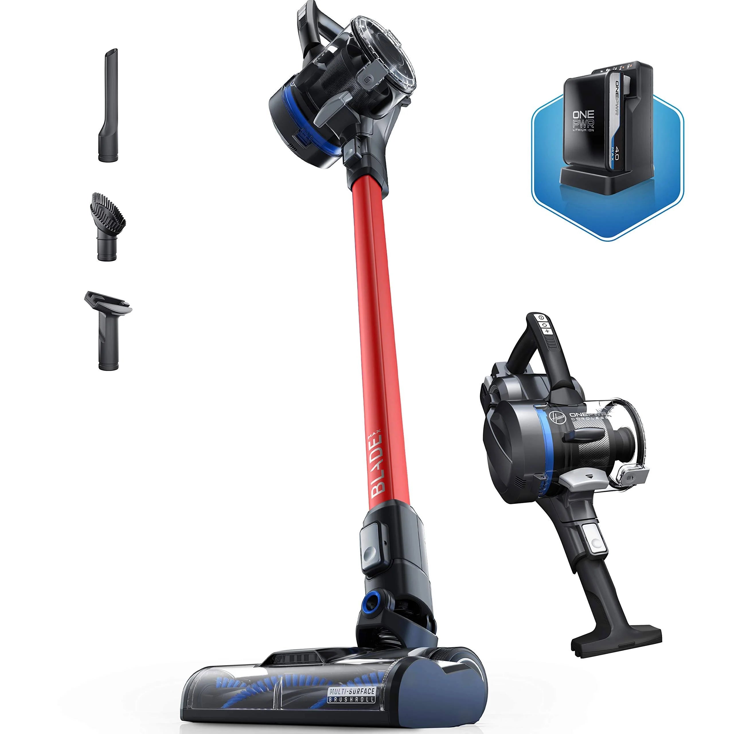 Hoover BH53352V Onepwr Blade Max Multi Surface Cordless Stick Vacuum Cleaner Lightweight Red