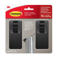 Command Matte Black Curtain Rod Hooks, 2 Hooks, 4 Adhesive Strips