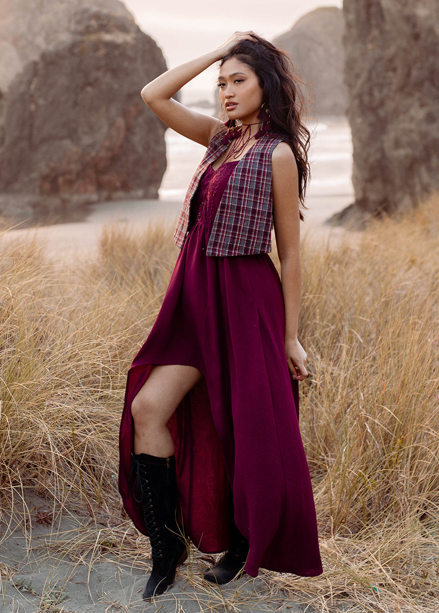 Women Holland Dress in Plum