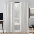 84"x50" Evelina Faux Dupioni Silk Thermal Extreme 100% Blackout Back Tab Curtain Panel Pearl - Sun Zero