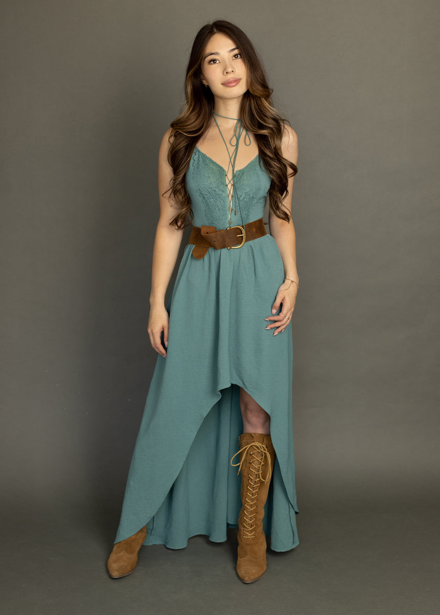Women Holland Dress in Dusty Teal