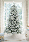 7.5' King Flock Artificial Christmas Tree with 800 Warm White LED Lights