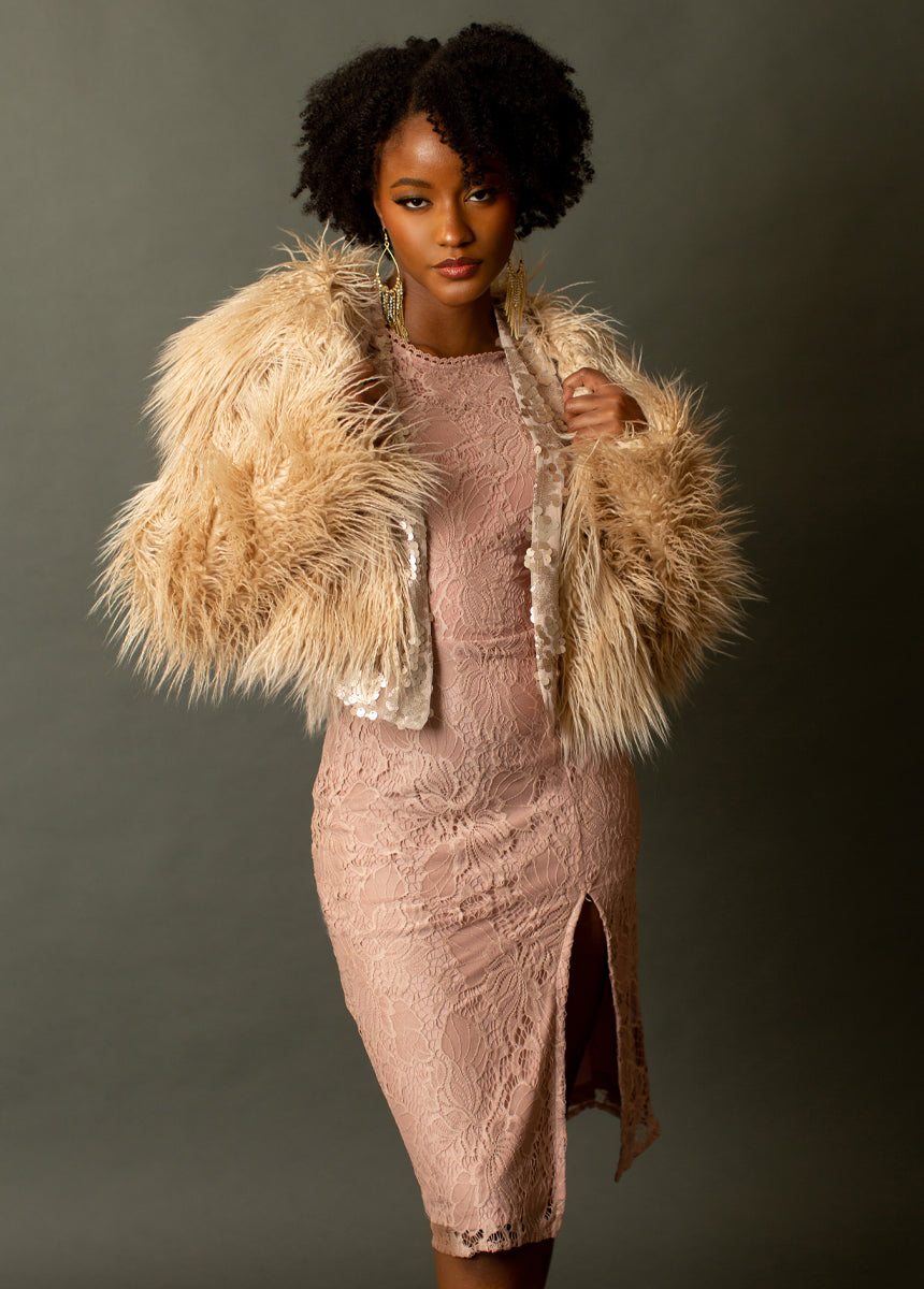 Women Iman Dress in Nude Pink