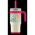 Reduce Vacuum Insulated Stainless Steel Coldee Mug with Lid & Spill-Proof Straw - Cheetah Pink - 18 oz