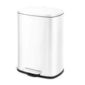 Qualiazero Trash Can 13.2 Gallon Rectangular Step on Garbage Can, White
