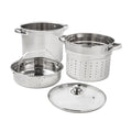 Mainstays Stainless Steel Multi-Cooker with Glass Lid - 8 qt