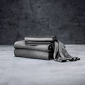 LUXOME Luxury Sheet Set | 100% Viscose from Bamboo | Full Size - Charcoal | Deep Pockets | 4-Piece Set (Fitted, Flat, 2 Pillowcases)