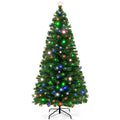 Best Choice Products 8ft Pre-Lit Fiber Optic Artificial Pine Christmas Tree w/ 320 Multicolored LED Lights, 8 Sequences