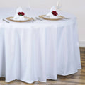 Efavormart 120" Wholesale Round Tablecloth Polyester Round Table Linens for Wedding Party Banquet Restaurant - White