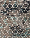 Unique Loom Trellis Frieze Rounded Blue Multi 8 ft. x 10 ft. Area Rug