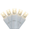 25 5mm Warm White LED Craft Lights, 3.5" Spacing, White Wire