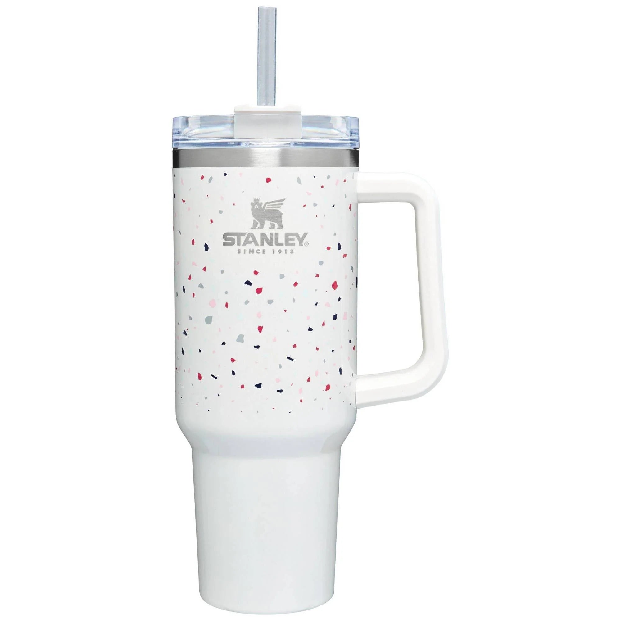 Stanley 40oz Adventure Stainless Steel Quencher Tumbler - Terrazzo Pearlescent, White