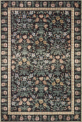 Rifle Paper Co. x Loloi 5'0" x 7'6" Black Eden feat. CloudPile Mughal Garden (EDE-02) Area Rug
