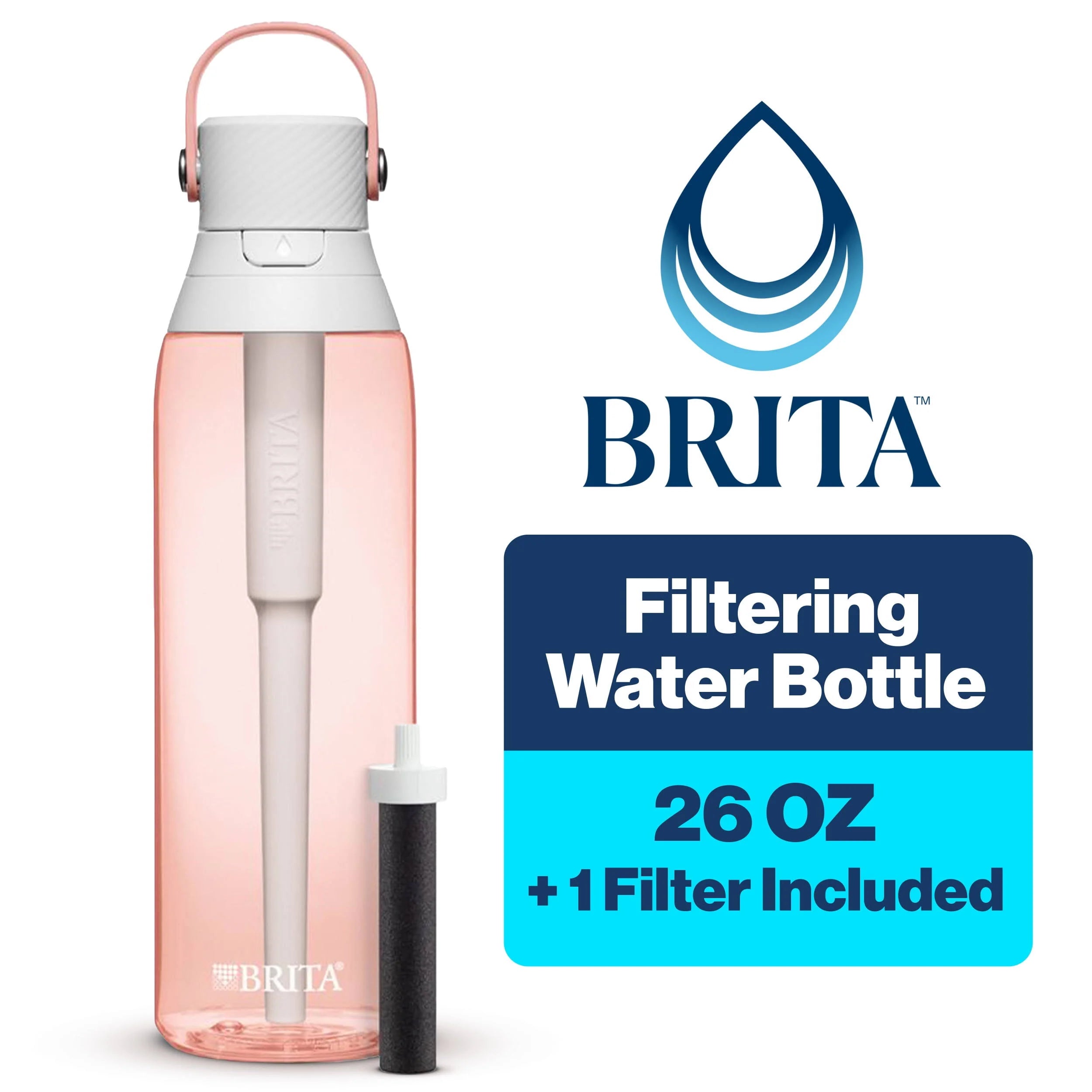 Brita Premium 26oz Water Bottle with Filter - Blush Pink