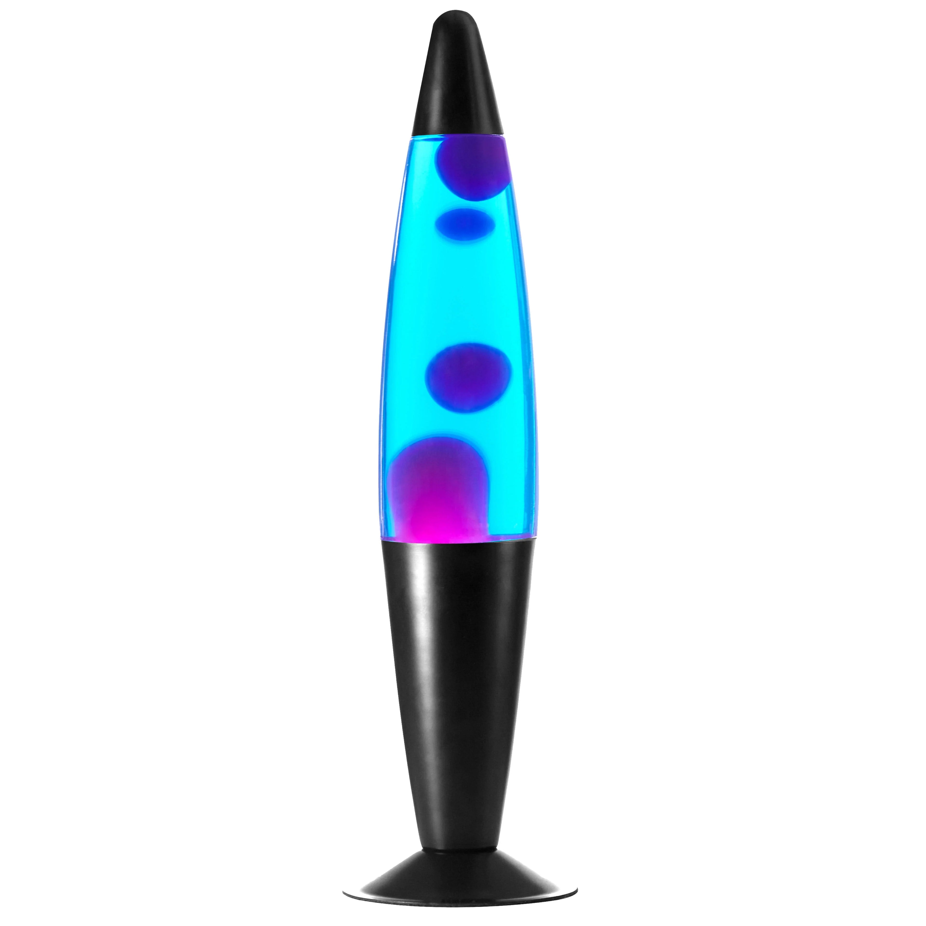 Urban Shop 16 inch Galaxy Lava Motion Volcano Lamp, Purple Wax in Blue Liquid, Black Metal Base