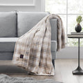 50"x60" Cozy Heated Throw Blanket Oatmeal Plaid - Brookstone
