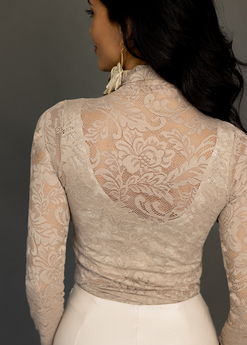 Women Iris Top in Light Taupe