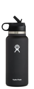 Hydro Flask 32 oz Wide Mouth Straw Lid Bottle, Black
