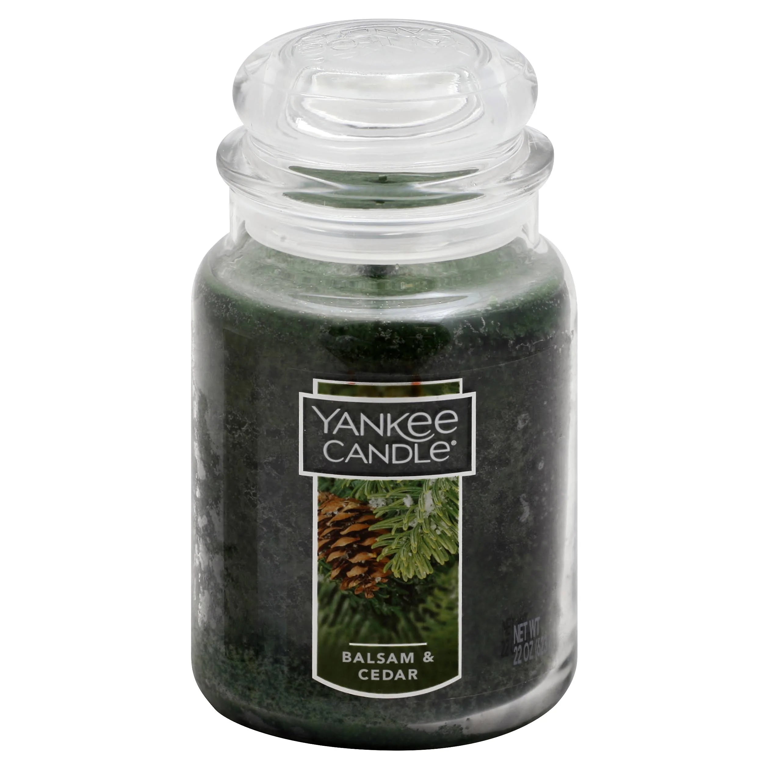 Yankee Candle Festive Fragrance Collection Jar Candle, Balsam & Cedar, 22 oz