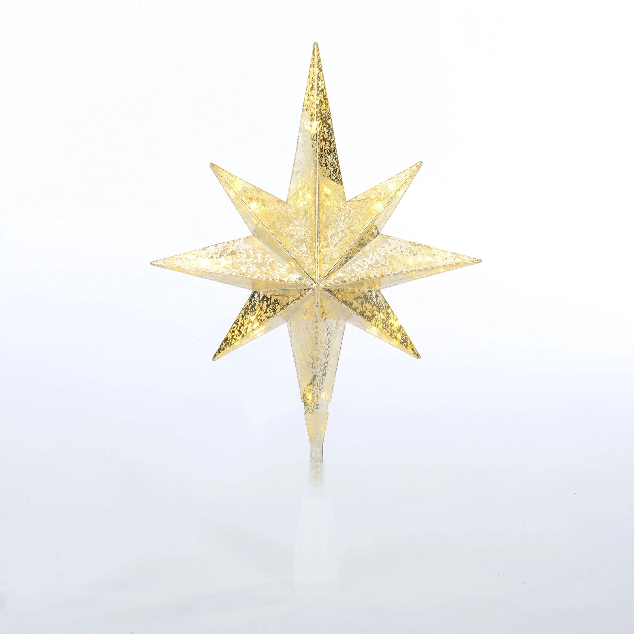 Holiday Time LED Christmas Tree Topper, Clear/Gold Star, 14 inch