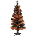 National Tree 2' Tinsel Tree-Black and Orange