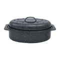 Granite Ware Covered Oval Roaster, Black, 13" x 8" x 5"
