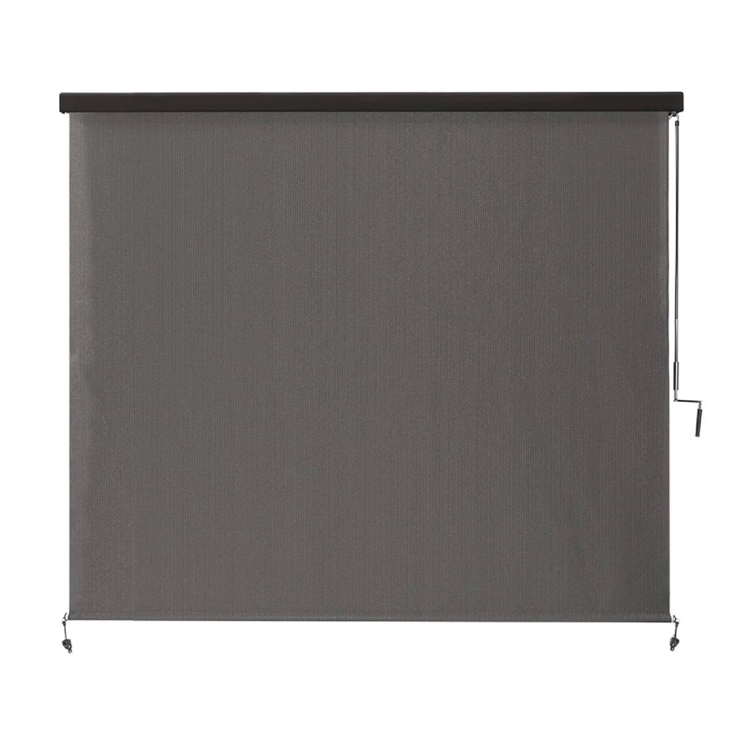 Coolaroo Full Valance Wand-Operated 8' x 8' Roller Shade - 95% UV Block, Pewter