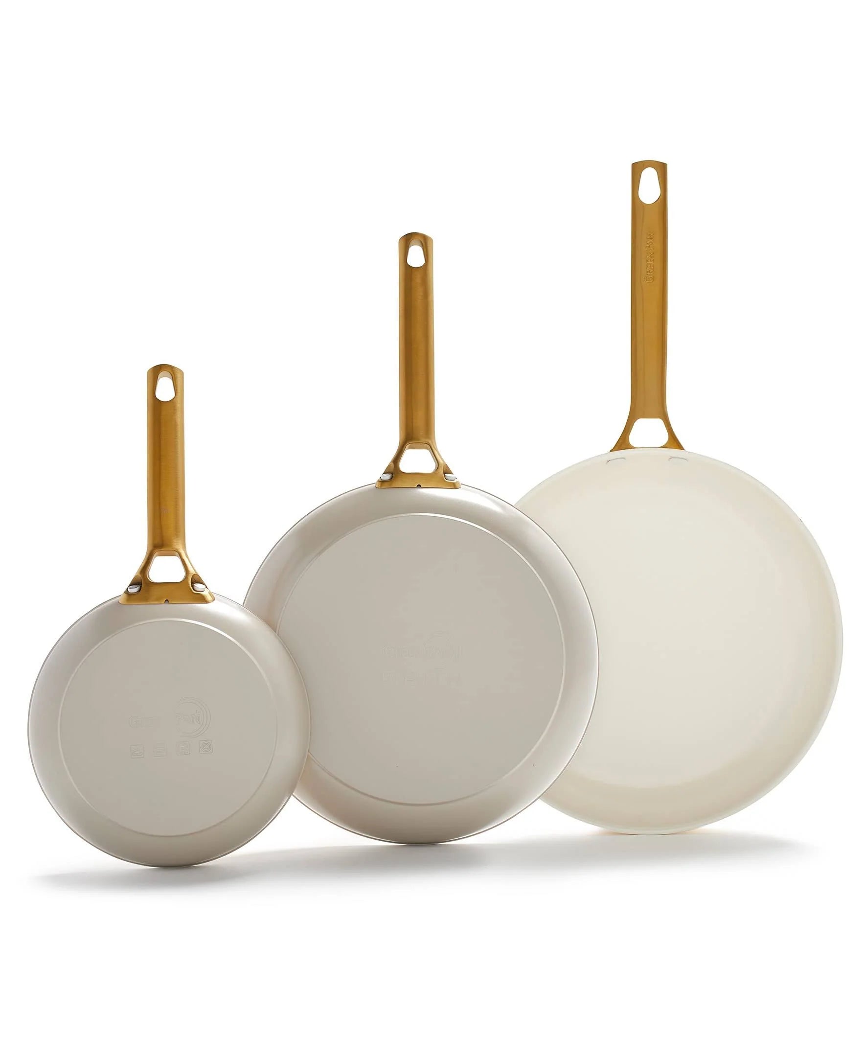 GreenPan Reserve 3-Piece Frying Pan Set - Taupe