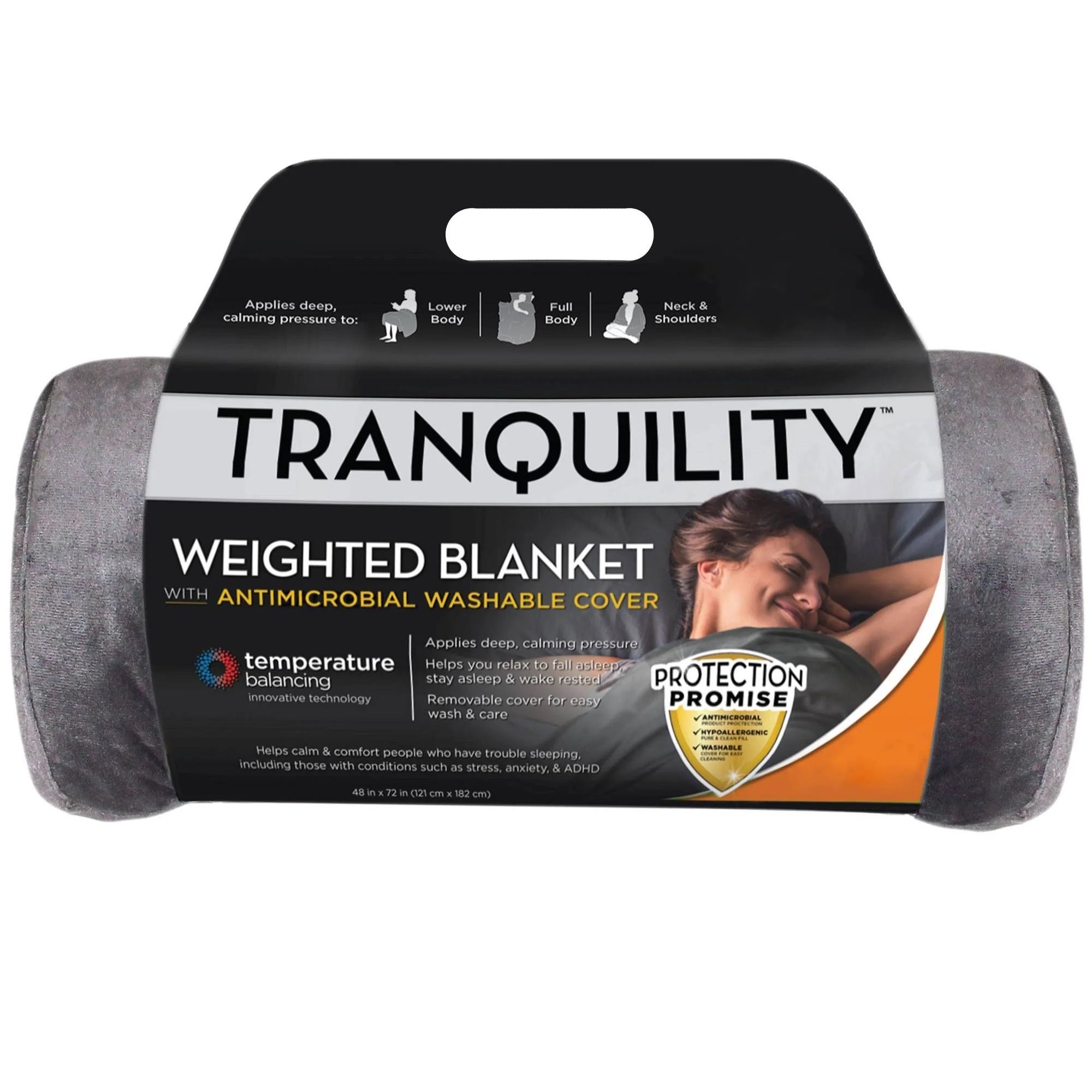 Tranquility Temperature Balancing Weighted Blanket with Washable Cover, 15 lbs