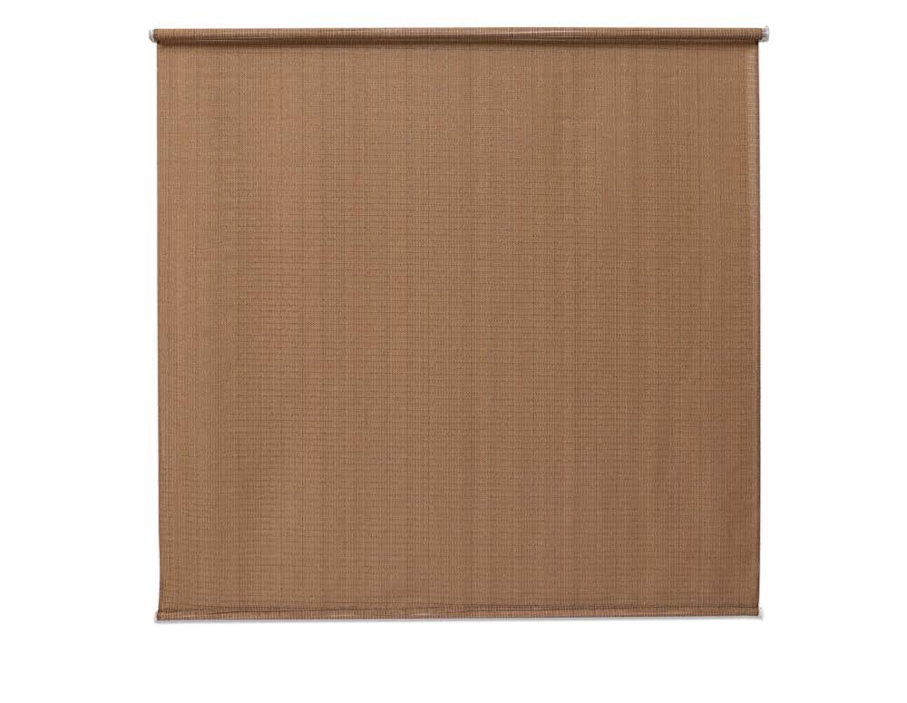 Coolaroo Simple Lift 72" x 72" Brown Light Filtering Cordless Outdoor Roller Shade - 457129 - Each
