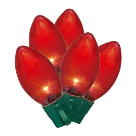 25-Count Red Ultra Bright LED C9 Christmas String Lights, 15 ft, by Holiday Time