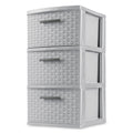Sterilite 3 Drawer Weave Tower Cement