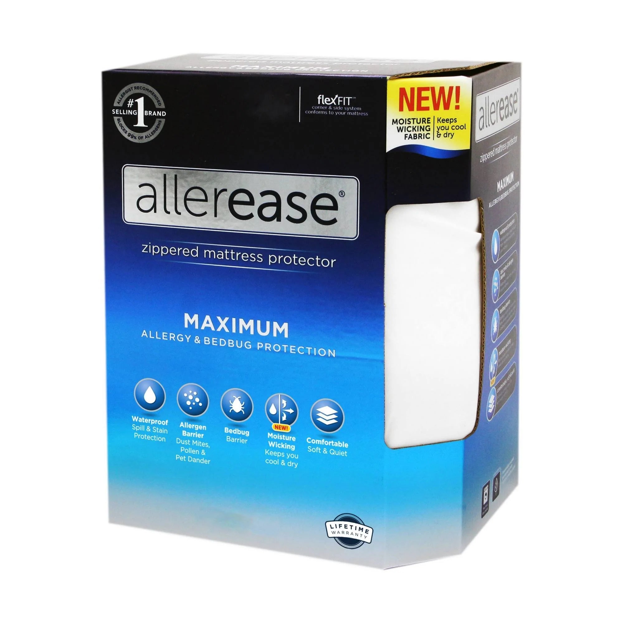 Allerease Mattress Protector, Zippered, Maximum, Full